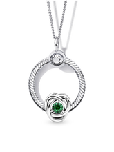 May Birthstone Eternity Circle O Pendant Set