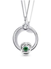 May Birthstone Eternity Circle O Pendant Set