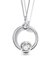 June Birthstone Eternity Circle O Pendant Set