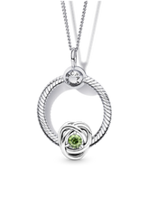 August Birthstone Eternity Circle O Pendant Set