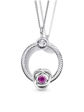 October Birthstone Eternity Circle O Pendant Set