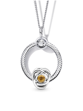 November Birthstone Eternity Circle O Pendant Set