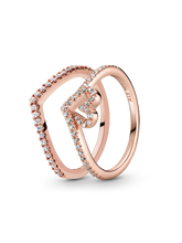 Full of Love and Sparkle Wishbone Ring Set