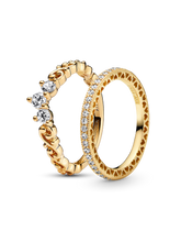 Regal Golden Tiara Ring Set