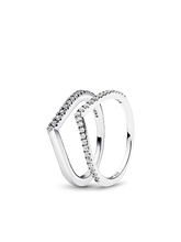 Shimmering Wishbone Ring Set