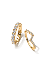 Sparkling Eternity and Wave Ring Set