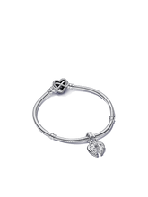 Splittable Mother and Daughter Charm Bracelet Set