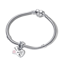 Mother Daughter Splittable Heart Charm and Bracelet Set