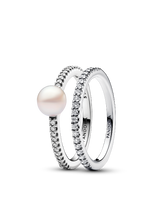 Treated Freshwater Cultured Pearl Ring Band Set