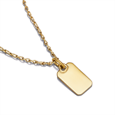 Engravable Rectangle Tag Pendant Necklace Set