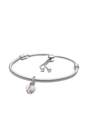 Mom Opalescent Heart Dangle Charm Bracelet Set