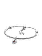 January Eternity Circle Dangle Charm Bracelet Set