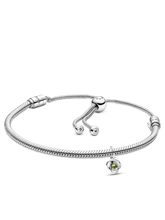 August Eternity Circle Dangle Charm Bracelet Set