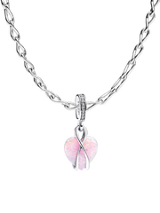 Opalescent Heart Charm Necklace Set