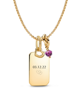 February Engravable Dangle Charm Necklace Set