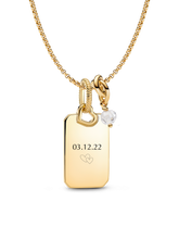 April Engravable Dangle Charm Necklace Set