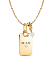 April Engravable Dangle Charm Necklace Set