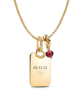 July Engravable Dangle Charm Necklace Set