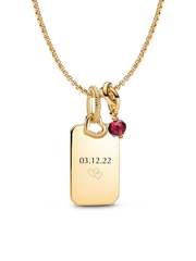 July Engravable Dangle Charm Necklace Set