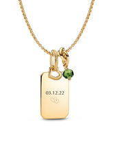 August Engravable Dangle Charm Necklace Set