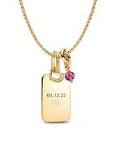 October Engravable Dangle Charm Necklace Set