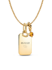 November Engravable Dangle Charm Necklace Set