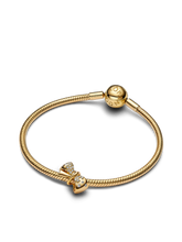 Gold Sparkling Bow Bracelet Set