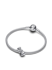 Silver Sparkling Bow Bracelet Set