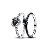 Black Hearts Ring Set