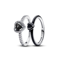 Black Hearts Ring Set