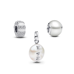 Silver Pearlescent Charm Trio