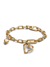 Golden Barbed Wire Heart Bracelet Set