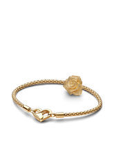 Golden Rose in Bloom Charm Bracelet Set