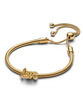 Golden Love Script Charm Bracelet Set