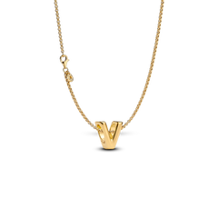 Letter V Charm Necklace