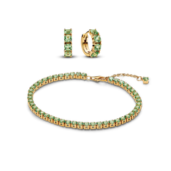 Sparkling Green Bracelet and Earring Set