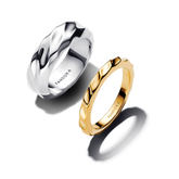 Two-Tone Ripple Effect Ring Set
