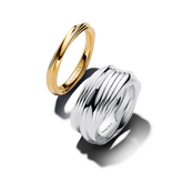 Two-Tone Twists & Turns Ring Set