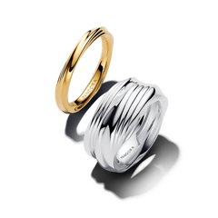 Two-Tone Twists & Turns Ring Set