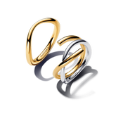 Two-Tone Intertwined Ring Set