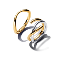 Two-Tone Intertwined Ring Set