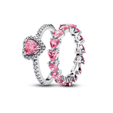 Pink Heart to Hearts Ring Set