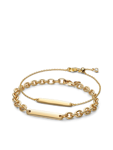 His & Hers Engravable Gold Plated Bracelet Set