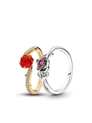 Two-Tone Beauty and the Beast Ring Set