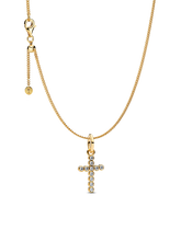 Round Bezel Cross Necklace Set