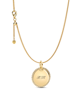 Engravable Sparkling Round Tag Pendant Necklace