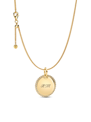 Engravable Sparkling Round Tag Pendant Necklace