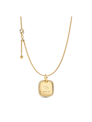 Engravable Sparkling Square Tag Pendant Necklace