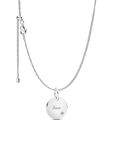 Engravable Lab-Grown Diamond Tag Pendant Necklace