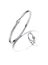 Pandora Brilliance Lab-Grown Diamond Bangle Bracelet and Ring Set 0.30 carat tw Sterling Silver